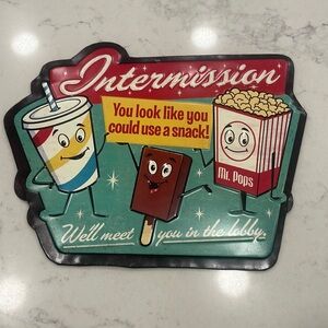 Vintage snack, tin sign
